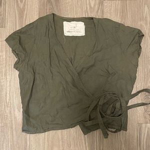 notPERFECTLINEN Madrid Linen Wrap Top